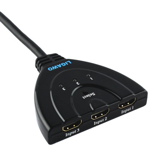 Ligawo ® HDMI Switch 3×1 – Basic 1080p 3D – automatisch Pigtail 0,5m Kabel - 2