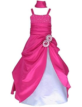 Satin Brautjungfern Anlässe Festzug Blumenmädchen Kleid 4 bis 14 Jahre