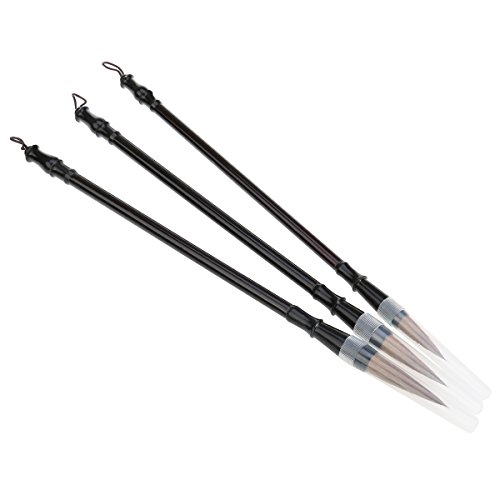 NUOLUX 3pcs Wolf Chinesische Haarbürste – Größe, Große kleine Mittlere (Schwarz + Braun) - 4