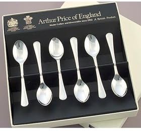 Arthur Price of England 6-Piece Britannia 25 Year Silver Plated Coffee Spoons