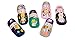 LifeWheel 6 Pairs Unisex Kids Non Skid Gripper Socks Cartoon Ankle Socks Shoes Age 1 2 3 4 Years Old M