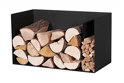 Kaminholzregal, Brennholzregal, flach, schwarz 70 x 35 x 40 cm - 4
