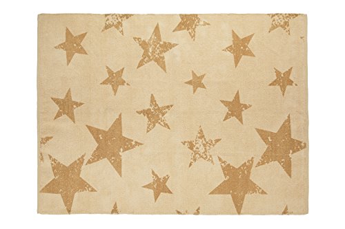 Lorena Canals Vintage Star Rug and Cushion (Mustard)