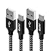 Produktbild USB2.0 Typ C kabel, JUFD 1M (2Pack) Nylon geflochten Type C Ladekabel und Datenkabel Fast Charge Sync schnellladekabel für USB-Typ-C-Geräte, wie Samsung Galaxy S9/ S8/ A5(2017)/ Note8, Huawei P20/ P10/ Mate10/ Nova 2, Honor 8/ 9/ View 10, Xiaomi Mi A1, Sony Xperia, LG G6 (Silber schwarz)