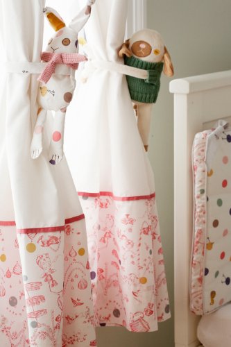 Joules Madhatter Girls Curtains and Plush Curtain Tie Backs