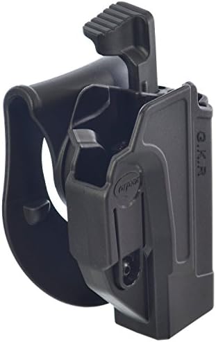 ORPAZ Defense Level 2 retention Tactical Thmub release LEFT HAND safety Holster, Tention adjustment, Rotating 360 ROTO paddle for Glock 17/19/22/23/25/26/27/31/32/34/35