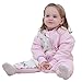Produktbild Babys Schlafsack mit langen Ärmeln mit Füssen kinder Winterschlafanzug aus Baumwollen Junge und Mädchen pyjama/overall/Strampler.mit dicker für 1-5 jährige. (Rosa Engel, L: 85-95 cm)