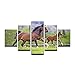 Produktbild Susitat 5 Teile/Satz Brown Horse Hd Gedruckt Poster Für Wohnzimmer Wohnkultur Wandkunst Grünland Leinwand Malerei Ölbild,Rahmenlos