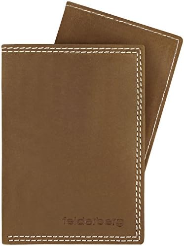 Leather wallet with plenty storage space from oiled hunting leather with removable card compartment, Model 3733, color:Tobacco