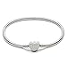 Produktbild ATHENAIE 925 Sterling Silber Schlange Kette Mit Pave Clear CZ Herz Verschluss Armband passen alle europäischen Charme Perlen 17CM