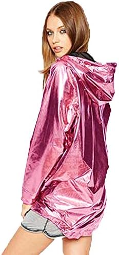 New Women's Casual Loose Coat Long Sleeve Pocket Bandage Waistline Rose Golds Hoodie Plus Size Jacket (14 16)