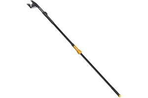 Fiskars Svettatoio a Incudine per Legno Secco e Duro, Non Telescopico, Angolo di Taglio Regolabile Fino a 260°, Lama in Acciaio e Manico in Alluminio, Lunghezza: 1,61 m, Nero/Arancione, UP53, 1000597