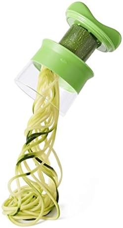Ultra Compact Hand-Held Fruit & Vegetable Cutter Chopper Twister Slicer Spiralizer Dishwasher Safe Kitchen Tool – Green
