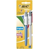 Punta mediana retráctil Paquete de 2 bolígrafos de bola Colours Medium/Shine con punta retráctil mediana, multicolor, de BIC 4