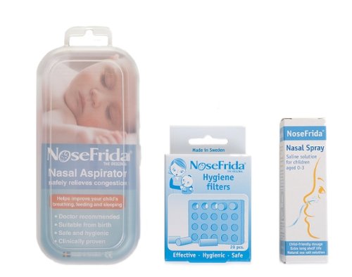 NOSEFRIDA NHS APPROVED BUNDLE PACK (Includes 1 x Nosefrida Aspirator, 1 x Nosefrida Nasal Spray, 1 x Nosefrida Spare Filter Pack)
