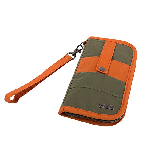 Preisvergleich Produktbild Reisebrieftasche, GOX Premium Large Gewaschene Nylon Multi-Gebrauch wasserdichte bewegliche Reisegeldbeutel / Beutel / mit Kartenhalter-Schlitz / Geldtasche (Large, Grün)