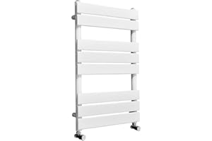 Warmehaus Designer Bathroom Flat Panel Heated Towel Rail Radiator Ladder Rad 800 x 500mm - White