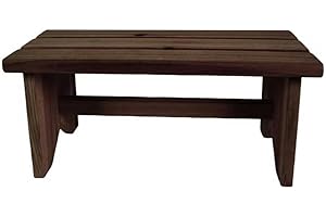 VETRINE IN RETE Vetrineinrete® Sgabello in Legno per Bambini Sedia Seduta Panca da Giardino sgabellino per Esterno 35x16x17 cm (Legno Scuro) X17