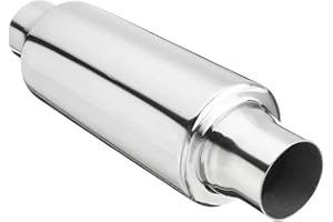 TOTMOX Auto-Turbo-Auspuffschalldämpfer, Universal-Edelstahl-DB-Killer für Auto-Auspuffrohrdurchmesser 6,2 cm / 2,44 '' gerade durch runde Form