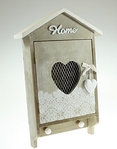 Shabby Chic Wooden Key Box KEYS Holder Storage Hooks Wall Mounted HOME
