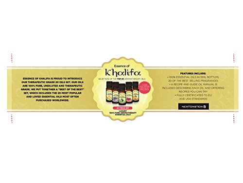Essence Of Khalifa – 20-teiliges Set mit 10ml luxuriösen 100 and reinen ätherischen Ölen für die Aromatherapie – therapeutische Öle – eine Auswahl der 20 besten Öle mit Anleitung und Rezeptbuch - 3