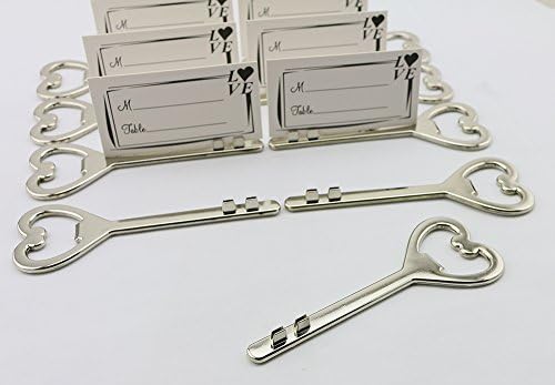 25pcs Multi Function Key Shaped Bottle Openers Wedding Favour Place Card Holders Bridal Shower Gift