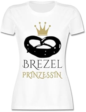 Oktoberfest Damen - Brezel Prinzessin - tailliertes Premium T-Shirt mit Rundhalsausschnitt für Damen