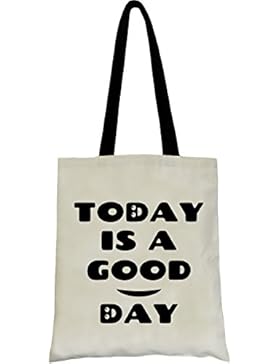 PREMYO Jutebeutel Natur mit Spruch und lustigem Motiv. Stoffbeutel mit Aufdruck Today Good Day. Baumwolltasche...