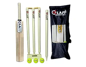 Klapp Speed Popular Willow Cricket Kit with Three Ball, Four Wicket for Boys and Youth