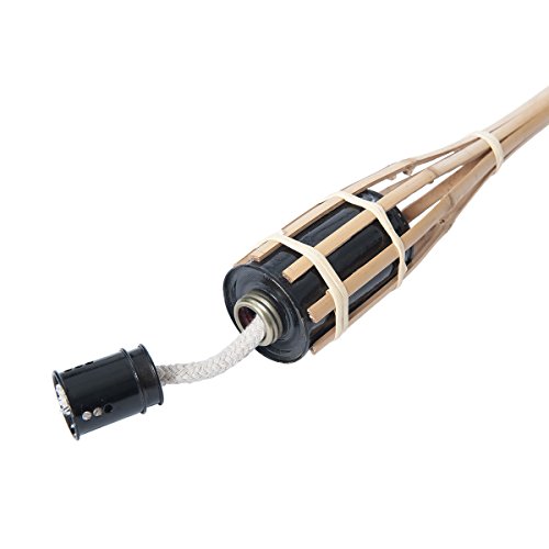 Noveste 12 x Bambusfackel Gartenfackel Bambus Fackel Gartenfackeln 90cm mit 1 Liter geruchsloses Lampenöl hochgereinigt - 5