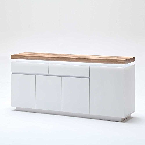 Preisvergleich Produktbild Pharao24 Sideboard mit dimmbarer Beleuchtung Weiß
