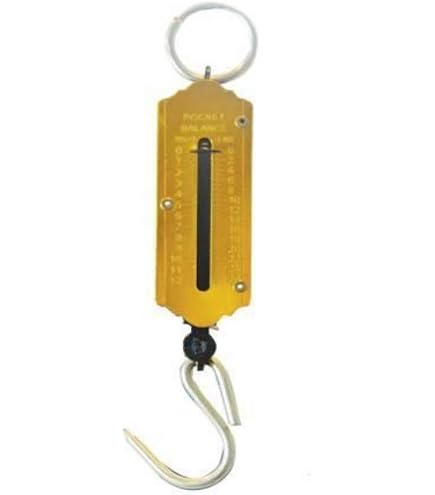 Bilancia A Gancio Portatile 10 Kg - Senza Batterie, ABS, Per Pesca Bagagli Spesa, Blu/giallo