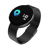 NICERIO CF008 Fitness Armband, Wasserdichte Pulsmesser Blutdruck Sauerstoff Fitness Tracker Armband für Android 4.4/iOS 8,0 und Oben Systeme (Schwarz)