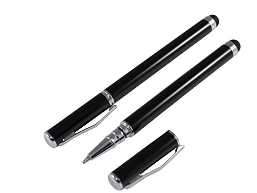 2x iPrime® Touch Pen Stylus + Kugelschreiber Stift Eingabestift Schwarz für iPad, iPhone, iPod, Galaxy Tab, Galaxy S2 S3 S4 S5, Galaxy Note, HTC, Acer und viele andere Touchscreen-Geräte