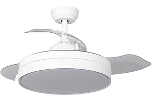 TECHBREY Ventilatore da Soffitto Silenzioso Dalori Bianco 106cm Motore DC Bianco