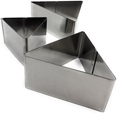 Happy Friends – Triangular Food Moulds and Decorate – Stainless Steel – Set of 3 Measures