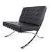 Produktbild FlowerW Retro Chair Barcelona Stil Lounge Chair PU Leder Komfortable Chair Chaise Lounge Chair für Wohnzimmer Portico Office (Stuhl,Schwarz)