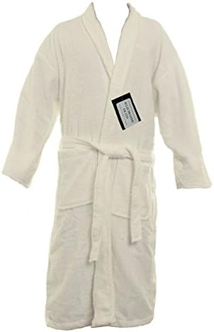 100% Egyptian Cotton Terry Towelling Unisex Dressing Gown Shower Bath Robe & Belt Free Post (Off White)