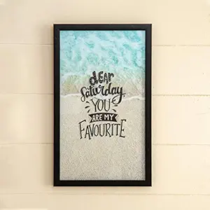 Home Centre Axiom Dimona Quote on Saturday Picture Frame - 30 x 50 cm, Teal, Standard (Axiom-DIMONA-7)