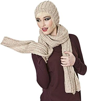 Northgate St Ladies Sequin Knit Fashion Winter Beanie Hat & Scarf Set Pink/Multi