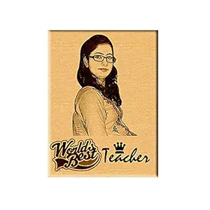 Incredible Gifts India Teachers Day Personalized Engraved Photo Wood Plaque Best Gift for Teacher (5x4 inches, Brown)