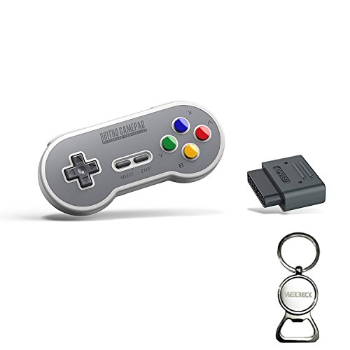 Preisvergleich Produktbild Mcbazel 8Bitdo Retro Bluetooth Controller Gamepad und Bluetooth Empfänger Adapter Set mit Flaschenöffner-SF30 Edition