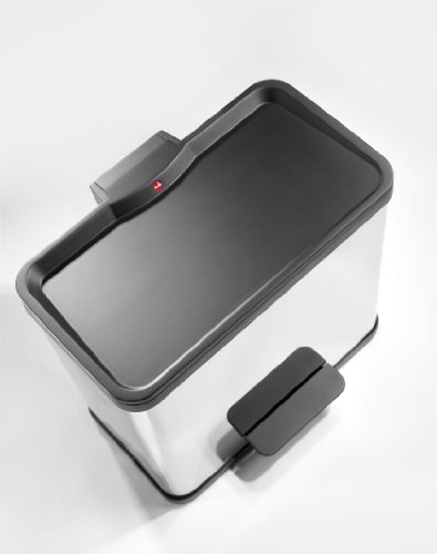 Hailo 0633-219, Öko trio L, Tret-Abfalltrenner, 3×9 Liter, stahlblech silber - 3