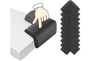 IXIGER Baby safety corner protectors 10 Pack ,Baby corner and edge protectors,Comes with stickers,Furniture corner protection,Corner protectors for kids,For Tables, Stairs, Cabinets, Countertops (Black)
