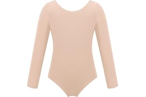 YiZYiF Enfant Fille Justaucorps Gymnastique Danse Classique Ballet Léotard Patinage Body Bodysuit à Manche Longue Combinaison Sport Yoga Dancewear 3-12 Ans