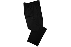 Pegasus Textiles | Unisex Black Chef Trousers Full Elasticated Waist | Ideal for Everyday Use