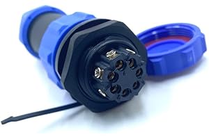 BAYZCONN Connettore Spina aeronautica SP21 7 pin, senza saldatura a 7 pin IP68 Spina aeronautica impermeabile e antipolvere per lampade da esterno Utilizza 500 V 15 A (cavo a crimpare a vite 14 AWG)