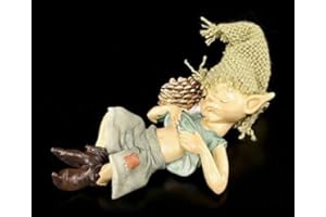 FIGUREN SHOP GMBH Pixie Kobold Figurine Kuschelt avec Hérisson GNOME Nain Déco