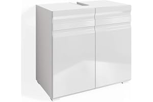 ‎VICCO Vicco Waschbeckenunterschrank Freddy, Weiß Hochglanz, 60 x 56 cm