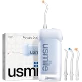 usmile C10 Travel Dental Irrigator, 95 Days of Autonomy, Blue | 180ml Tank 4 Modes 360&deg; Nozzle IPX7 Cordless Irrigator for Or